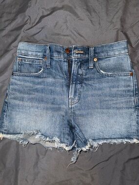 Madewell Light Blue Distressed Denim Shorts